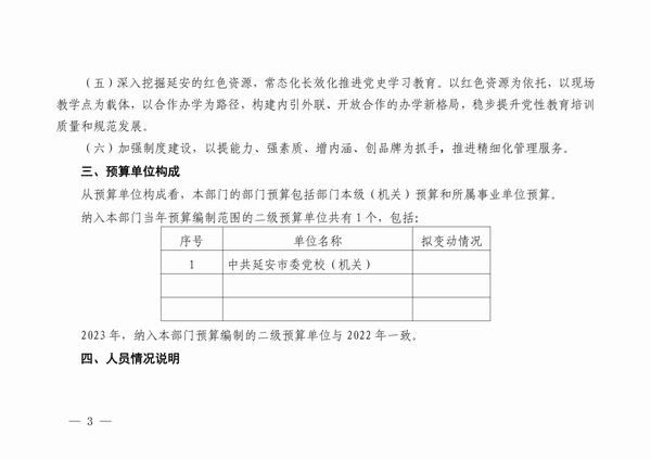 中共延安市委党校2023预算公开 第 3 张